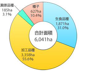 馬鈴しょの用途別面積　（Ｈ20年 協議会 実績）